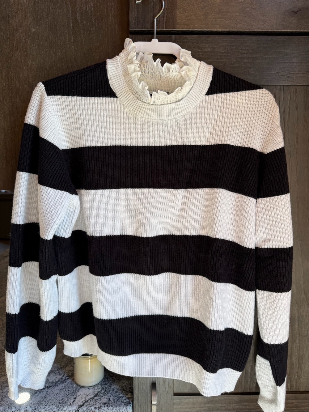 Anthropologie Black & White Wide-Stripe Crewneck Sweater